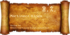 Martinecz Kinga névjegykártya
